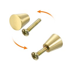 10 Pack Solid Knobs Brass Cabinets Knob with Screw M4 Gold