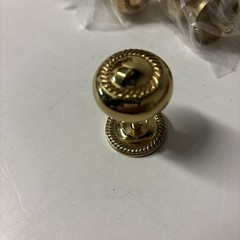 Lot of 9 Vintage Solid Brass Rope Door Drawer Cabinet Round Knob Pulls 1980s NOS