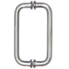 CRL Brushed Chrome 8″ Back-to-Back Solid Brass 3/4″ Pull Handles SPH8BCH