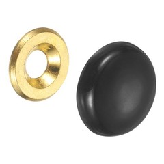 20Set 16.8mm Decorative Caps Cover Nails Zinc Alloy Screw Covers Caps Black