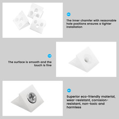 50 Pcs Drawer Angle with Screws Code Bracket Fastener, Plastic Furniture Bottom