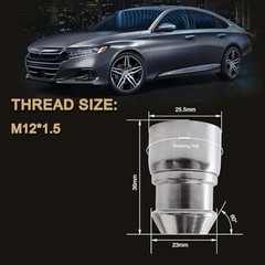 M12 x 1.5 Wheel Lock Set(1.42In Length), Chrome Anti-Theft Lug Nuts,12mm 12×1.5