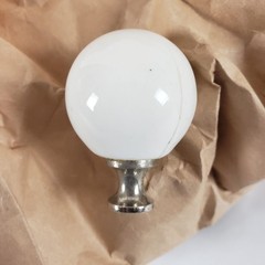 (1) Vintage White Silver Furniture Drawer Dresser Knob WITHOUT Screw