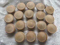 18 Unfinished Wooden Cabinet / Drawer Knobs app. 1-3/4″ X 1″ Home Decor