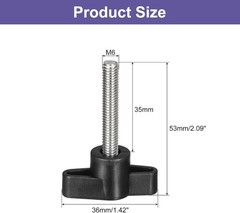 5Pcs T-Shaped Clamping Screw Knob, M6 x 35mm Rust-Proof Stainless Steel