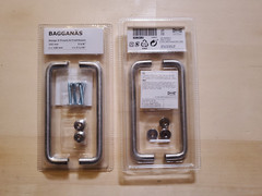 2x IKEA Bagganas 5-5/8″ Cabinet Handle Pulls 703.384.18 Stainless steel