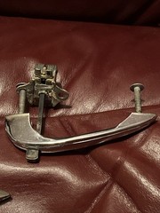 Vtg Chrome 3 Thumb Latch Push Button Cabinet Door Handle +5 Standard Pull 60s