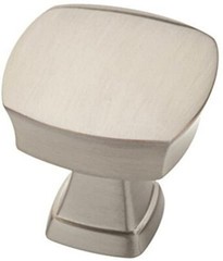 1 (ONE) Threshold Column Knob – Satin Nickel Square Top Knob