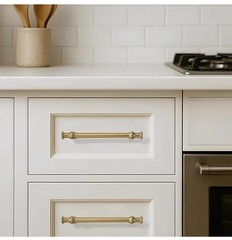 5 Pack 12” Center to Center hole. Brushed Brass Cabinet Pulls Solid Heavy Duty.