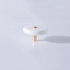 Scandinavian European Style White Natural Marble and Brass Drawer Pulls