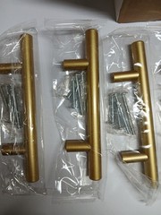 (80-Pk) Belwith-Keeler Kitchen Cabinet Handles Brushed Brass 3″ Hole Center