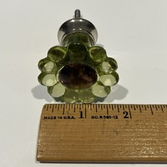 4 Knobco Stylish Green Transparent Daisy Flower Glass Dresser Cabinet Knob