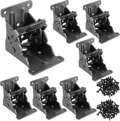 8 Pack Foldable Support Bracket, 0-90 Degrees Black Heavy Duty Self Locking Hing