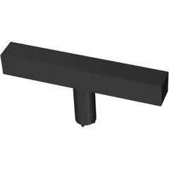 (12-Pack) Square Bar Knobble 3 In. (76 Mm) Modern Matte Black T-Shaped Bar Cabin