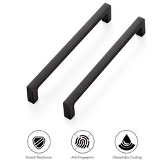 5 Pack Solid 6-1/4 Inch Square Cabinet Handles Oil-Rubbed Bronze Pulls