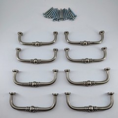 Cabinet Pulls Brushed Nickel Finish Lot of 8 Drawer Handles