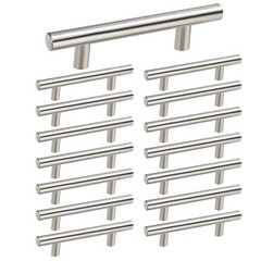 Pack Cabinet Pulls 3 Inch Handles Stainless 3in hole centers 15 Brushed Nickel