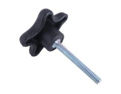 Lot of 10 Polished Black Star Knobs with 2-Inch Threaded Posts for Easy Upgrades