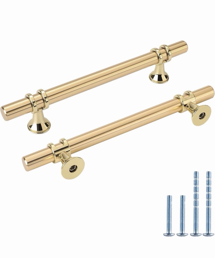 Rergy 10 Pack 5 Inch Gold Cabinet Pulls Heavy-Duty Kitchen Cabinet Handles Zinc