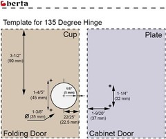 Berta 2 Pieces 135° Lazy Susan Hinge, Full Overlay 135 Degree, Brushed Nickel