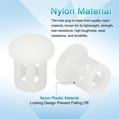 100pcs Nylon Plastic Hole Plugs, 1/5″ Round Drill Screw Hole Plugs Covers White