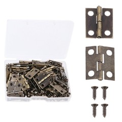 Pack of 50 Small Hinges Gold Color Hinges with 200 Screws for Jewelry Boxes