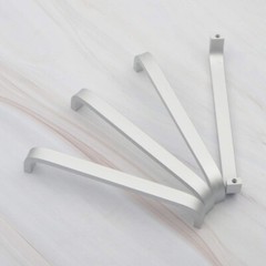 Pack of 10 Cabinet Handle Set Arched Curved Silver Drawer Wardrobe Door Pull