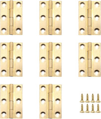 8 Pcs 24Mmx37Mm / 0.94″ X 1.46″ Gold Mini Hinges, 1.5 Inch Solid Brass Folding