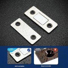 12 Pack Ultra Thin Cabinet Door Catch Stainless Steel Cabinet Magnetic Door