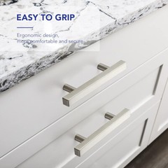 Brushed Nickel Cabinet Handles for Cabinets and Drawers Square Cabinet Door Knob