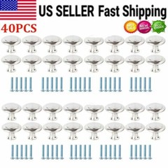40PCS Stainless Steel Door Knobs Cabinet Handles Cupboard Drawer Kitchen Pulls