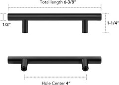 10 Pack 6″ Cabinet Pull Handles Drawer Pulls 4 Inch Hole Center for Kitchen