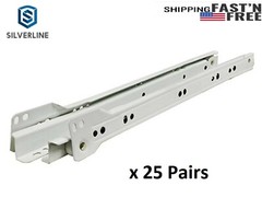 25 Pairs-Euro Drawer Slide 32mm System Epoxy Covered Glides Roller Runners
