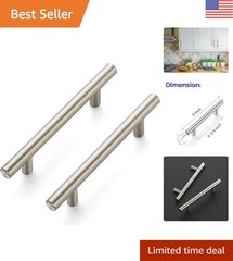 Sleek 4 Pack Brushed Nickel Handles – 6 Inch Cabinet Pulls for Timeless Style