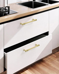 10 Pack 7.5″ Matte Gold Cabinet Handles – Stylish Drawer Pulls & Vanity Hardware