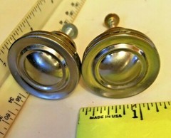 Vintage Silver Chrome Pair Dresser/Desk Cabinet Drawer Pulls/Handles 1-1/4″ W