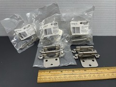 Amerock Sterling Nickel Flush Face Mount Hinge SelfClosing BP7329-G9 Lot Of 4 Pr