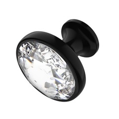 10 PCS Clear Crystal Matte Black Base Cabinet Knobs 1-3/8 Inch 35mm AL1011