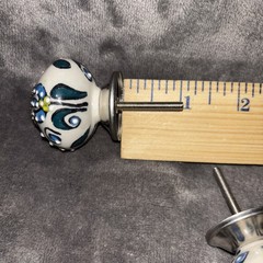 Ceramic Hand Painted Cabinet Or Drawer Knobs Lot of 8