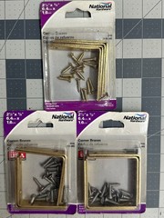 3-pack 4/PC lot National Hardware N190-843 Brass Corner Brace 2-1/2″ x 5/8″