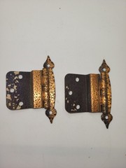 Vintage 2 Hammered Copper Finish Cabinet Hinges USA**see description**
