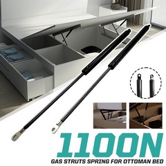2PCS 1100N 530mm Gas Strut Spring For Ottoman Bed boonet Trunk Tailgate Lift