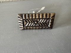 Vintage Cast Iron Cabinet Knob Geometric Rustic Drawer Pull Bronze 2”x1”