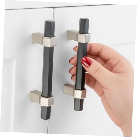 5 Pack 3″ Hole Centers – 5 Pcs Black & Brushed Nickel Modern