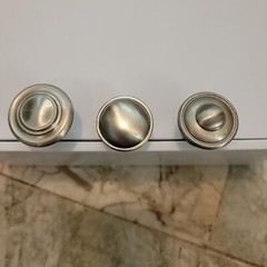 Cabinet Knobs Lot 18 Brushed Silver Round 1.25″ Kitchen Drawer Pulls