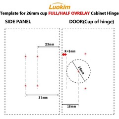 Luokim 26mm Mini Cup Soft Close Cabinet Hinges for Thin Door Full Overlay Con…