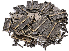 40Pcs Bronze Jewelry Box Hinges with Screws Vintage Antique Wooden Box Repair