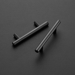 6 Pack Matte Black Cabinet Handles 3 Inch Hole Center Kitchen Drawer Pulls