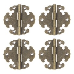 4 Pieces of Decorative Iron Hinges for Enhancing For Wooden Doors and Cabinets