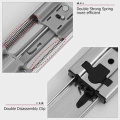 10 Pairs 22 Inch Soft Close Drawer Slides Side Mount Full Extension 100 LB